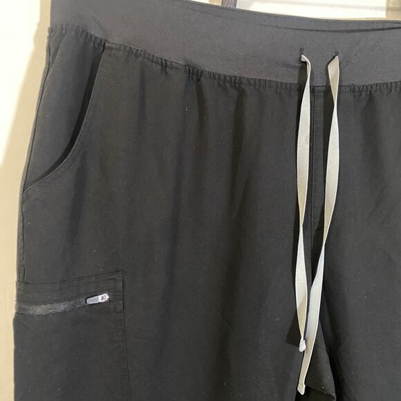 FIGS High Waisted Yola Skinny Scrub Pants Black Lightweight Medical Wear Sz 4XLP - Picture 3 of 11